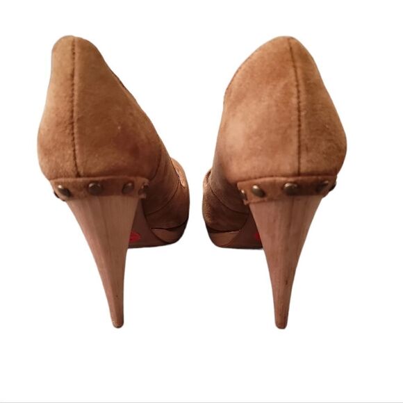 Zara Collection Brown Platform Peep-Toe Stiletto Heels Sz 39 (8) - Picture 3 of 9